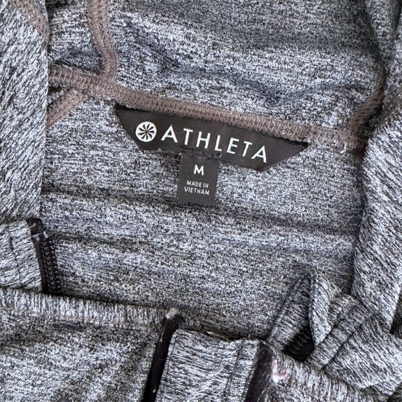 Athleta Gray Space Dye Zip Hoodie Jacket Thumbholes Athletic Womens M - Picture 4 of 4